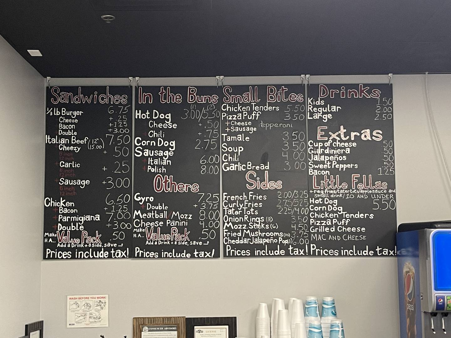 Goodfella's menu keeps a simple look, but is packed with all sorts of different entrees, sides and options.