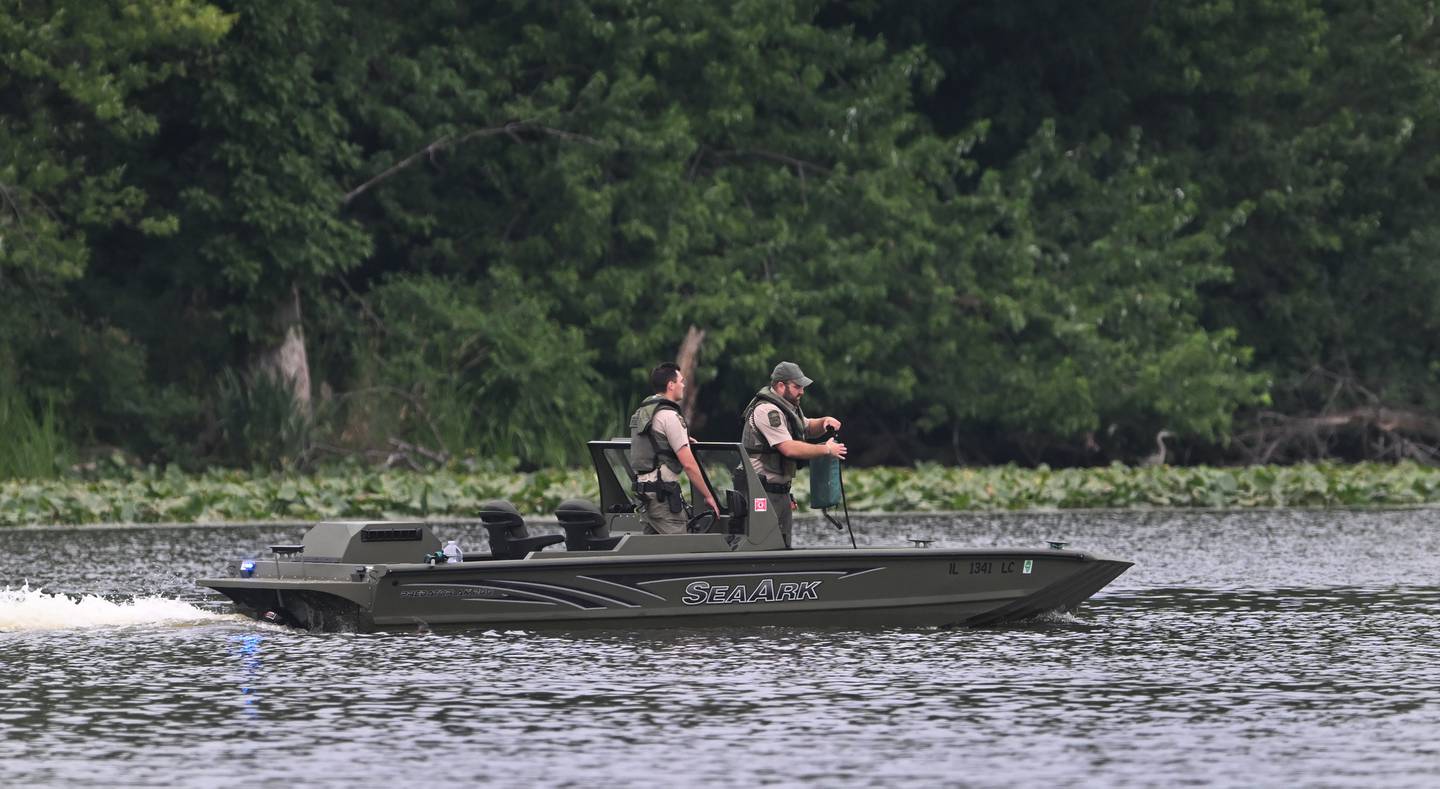 Search continues Wednesday, July 30, 2025 for a missing kayaker north of Boy Scout Island in St. Charles. The boater was reported missing Tuesday night on the Fox River.