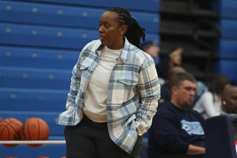 Plainfield South head coach Alana Warren during the game against Plainfield North on Thursday, Jan 9, 2025.