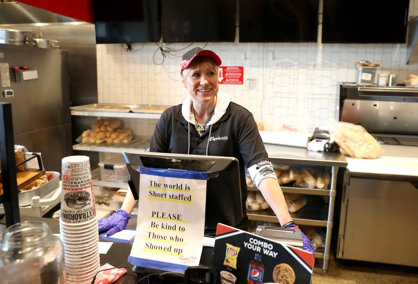 Capriotti's Sandwich Shop franchise owner and chef Gina Chiovino donated and delivered food to the firefighters who spent long hours on Saturday, May 21 battling the fire at the former Pheasant Run Resort in St. Charles.