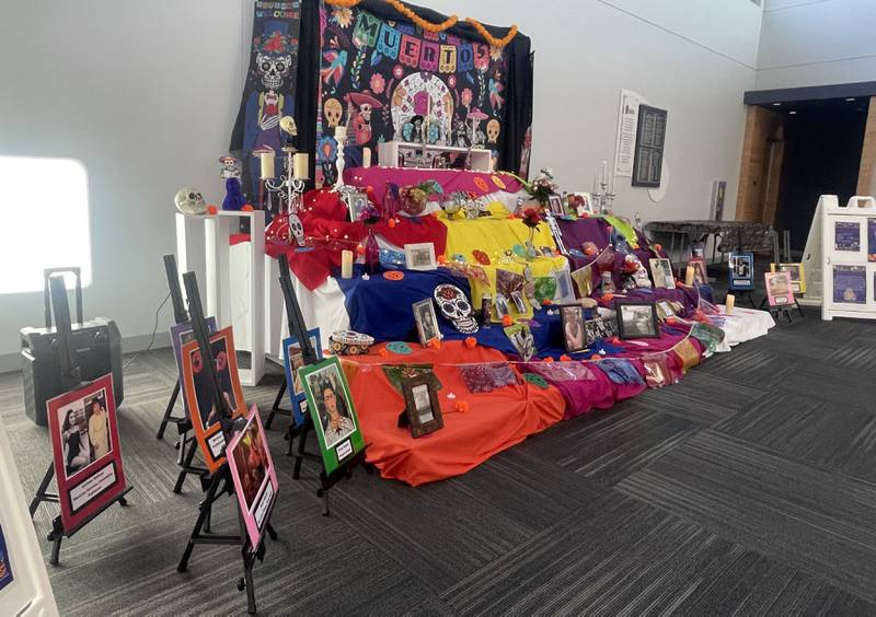A view of the Día de los Muertos or Day of the Dead Celebration display on Tuesday, Nov. 1, 2022 inside the main entrance at Illinois Valley Community College in Oglesby,. The display will be visible through Nov. 3.