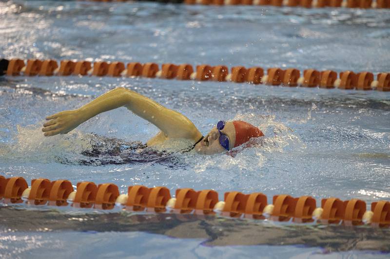 Morrison’s Anne Groenweold competes in the 100 yard Freestyle Saturday, Nov. 5, 2022 at swimming sectionals in Byron.