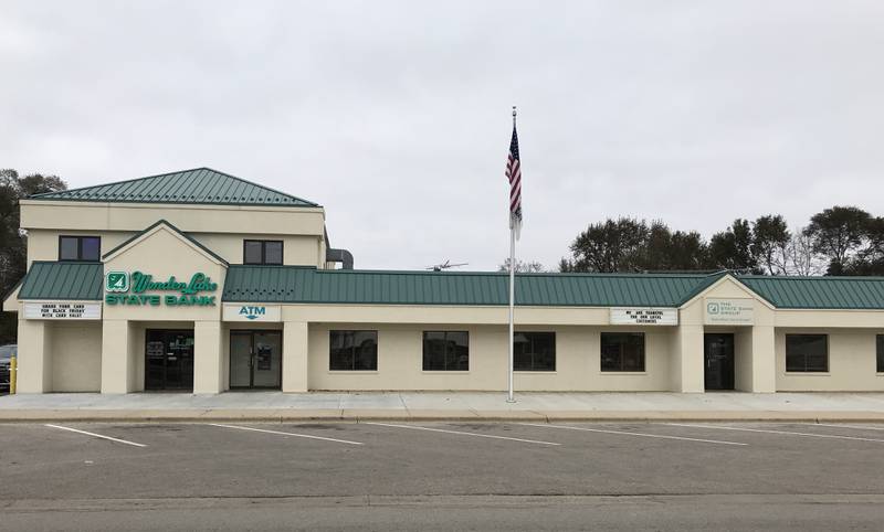 Wonder Lake State Bank of the State Bank group is shown. Wonder Bancorp, parent company of State Bank group, has merged with First Secure Bank Group.