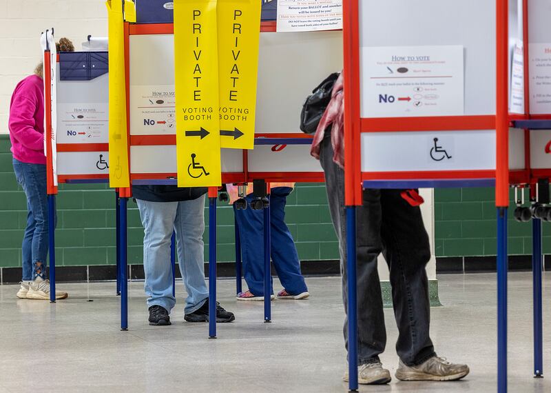 Many booths her full as voters turn out in large numbers Tuesday, Nov. 5, 2024, in Dixon.