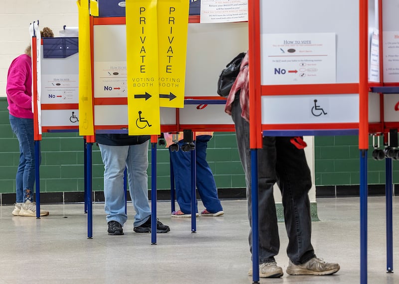 Many booths her full as voters turn out in large numbers Tuesday, Nov. 5, 2024, in Dixon.