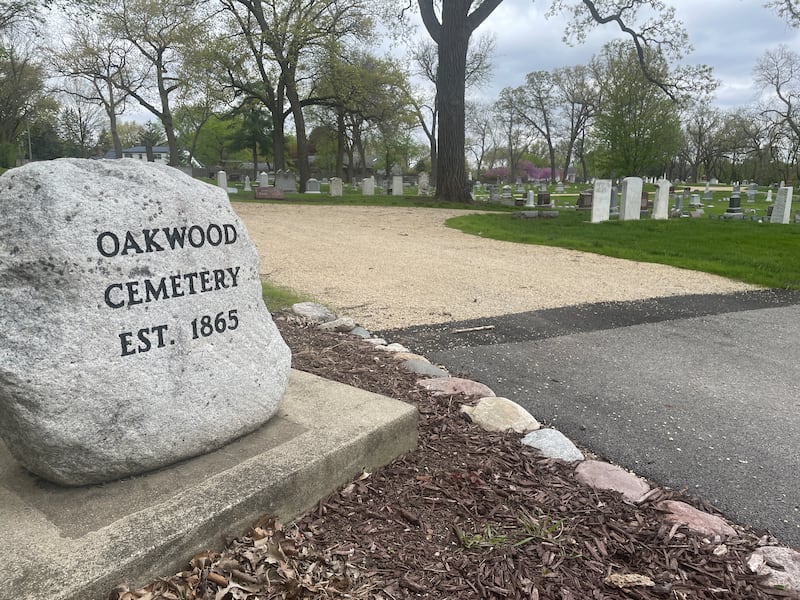 Oakwood Cemetery is seen May 5, 2025, at 611 to 615 N. First Street, in DeKalb.