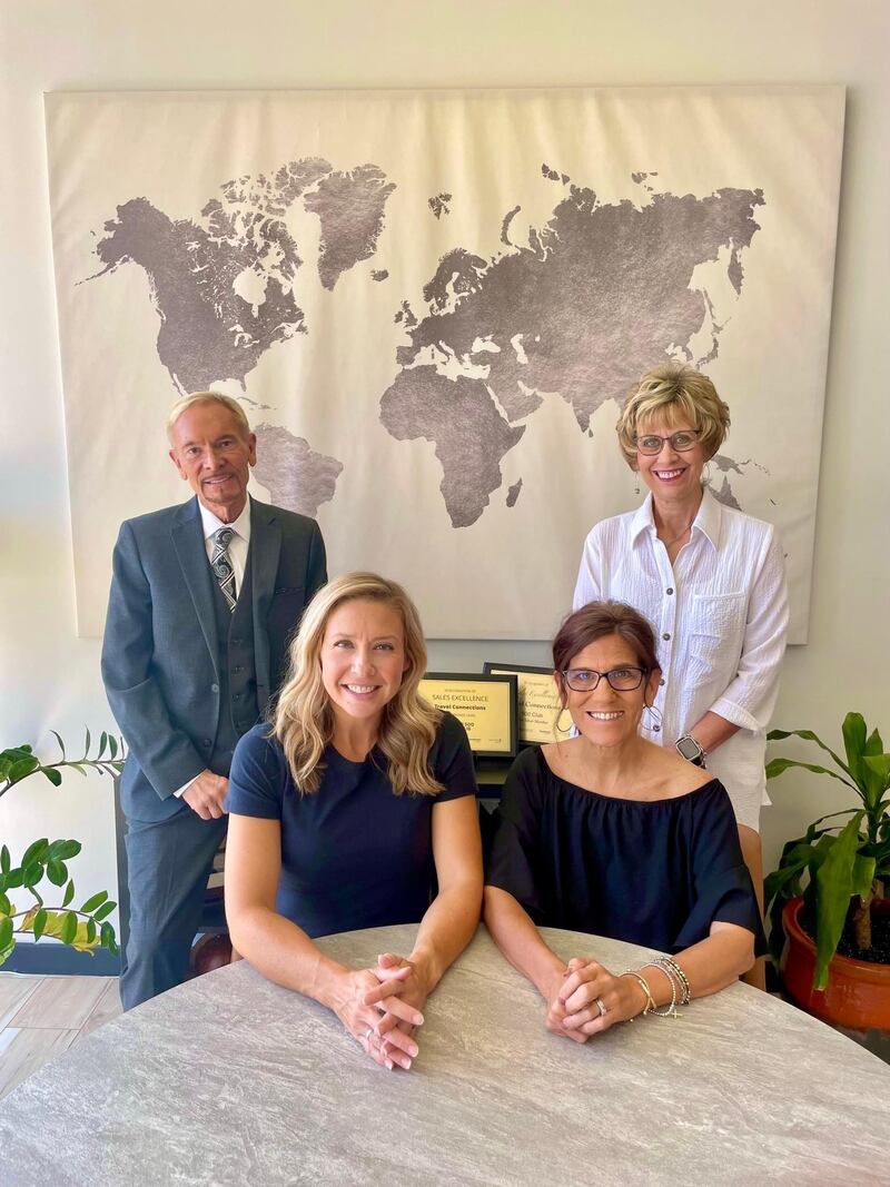 Travel Connections in Peru has helped travelers book, plan, and enjoy amazing vacations throughout the world over the last 14 years. Helping make those trips and memories happen are agency manager and travel advisor Erin Foster (front row, left to right), owner and travel advisor Colleen Mitchell, group tour director Don Grant Zellmer (standing, left to right), and travel advisor Carol Keller.