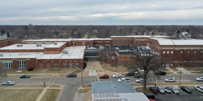 An aerial view of Streator High School Tuesday Feb. 14, 2023 in Streator.