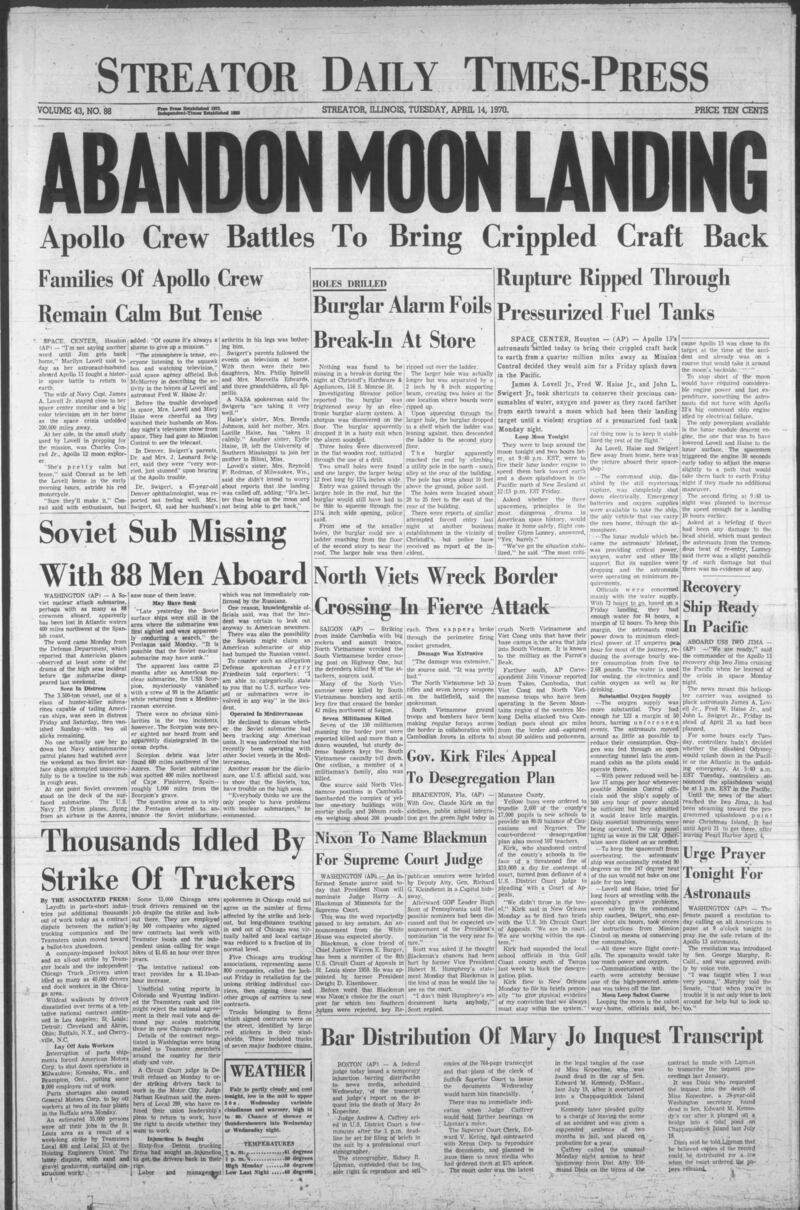 The Times cover: April 14, 1970
