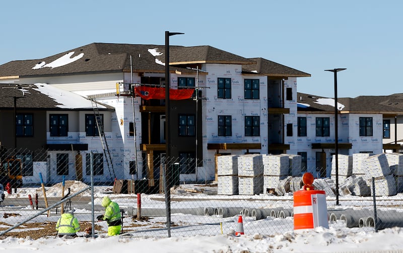 Work continues on the Waters Edge development project on Feb. 20. 2025, in Crystal Lake.