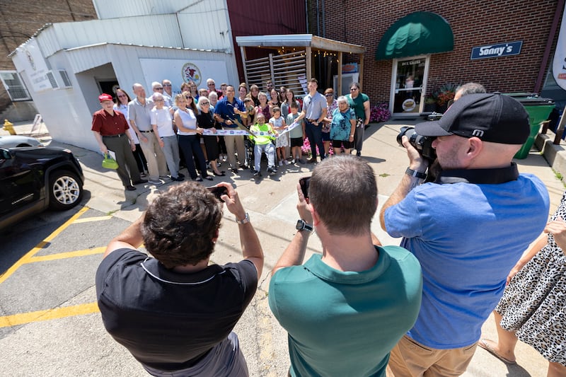 A ribbon is cut for Sen. Li Arellano’s new office Wednesday, July 23, 2025, in Dixon. It is located at 86 S. Galena Ave., suite 2, in Dixon.