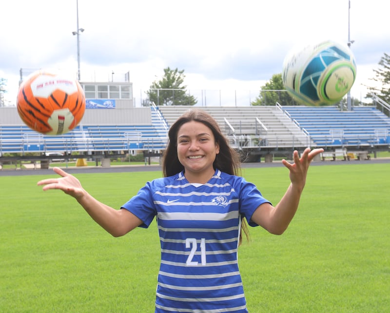 Princeton's Yocelyn Robledo poses for a photo on Thursday, June 18, 2026 at Bryant Field in Princeton. Yocelyn is the BCR 2026 girls soccer player of the year.