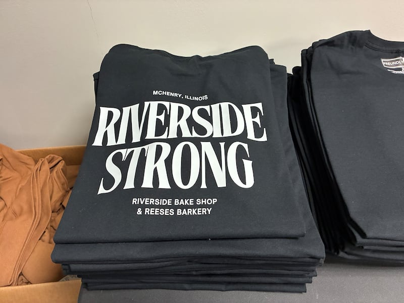 By selling "Riverside Strong" apparel for two McHenry stores damaged in a fire, Tiff Freund at Freundly Designs in McHenry has raised more than $13,000 for the two businesses.