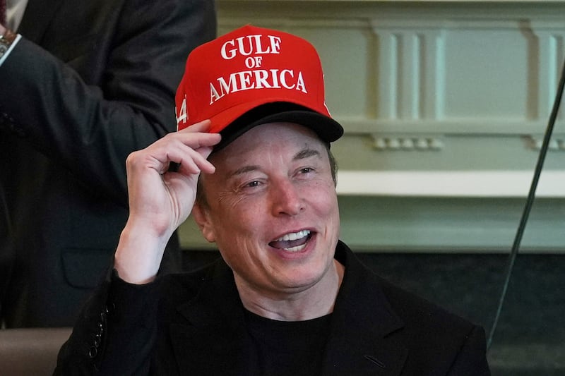 Elon Musk speaks during a cabinet meeting at the White House, Wednesday, April 30, 2025, in Washington. (AP Photo/Evan Vucci)