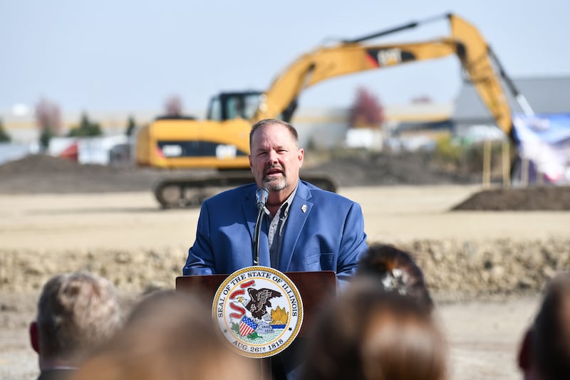 State. Sen. Patrick Joyce speaks during the a groundbreaking ceremony in Monee.