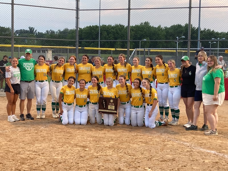 The Providence Catholic softball team after winning the sectional championship.