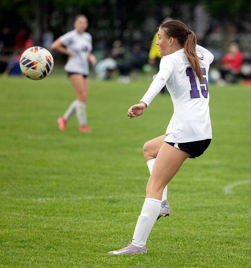 Dixon’s Jenna Harrison handles the ball against Oregon Thursday, May 1, 2025.