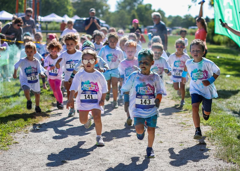 The fun and colorful 2K Kids Color Bash Run returns to Ackerman Park from 9 to 11 a.m. Saturday, Aug. 9, 2025, in Glen Ellyn.