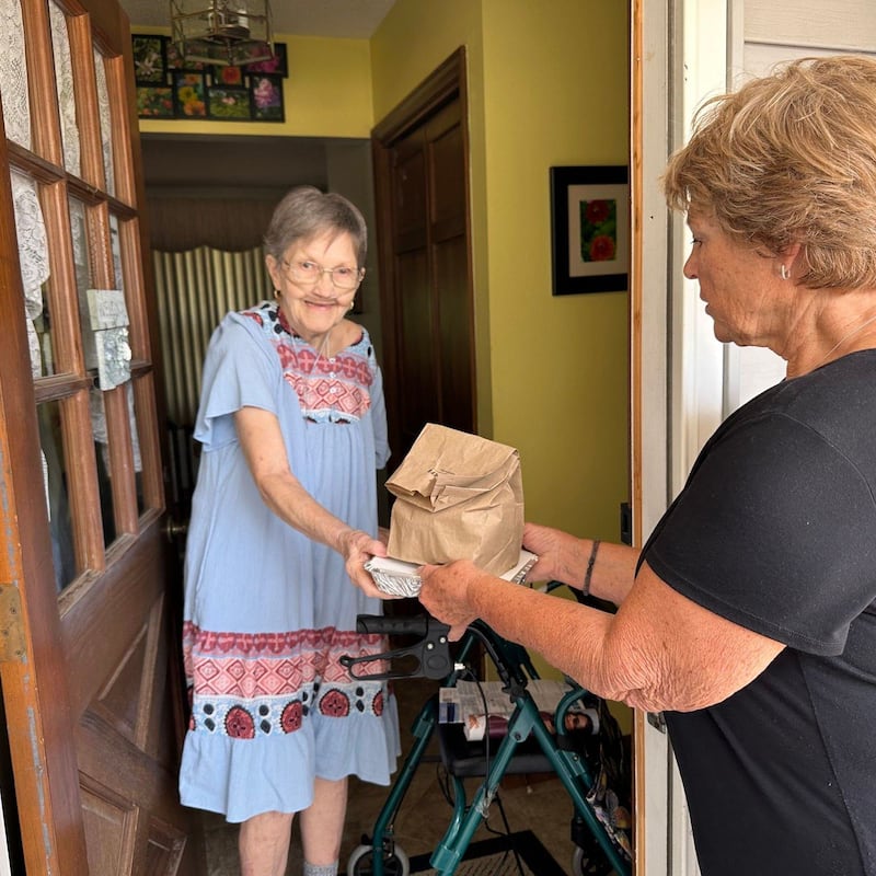 A delivery for the Voluntary Action Center's Meals on Wheels program is shown in this 2023 photo.