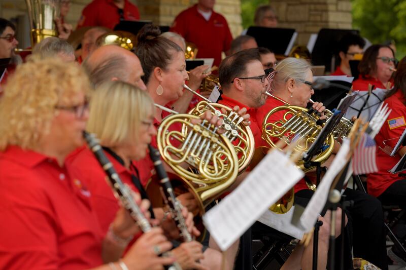 The Batavia Community Band performs during the annual Batavia Flag Day Ceremony on Wednesday, June 14, 2023.