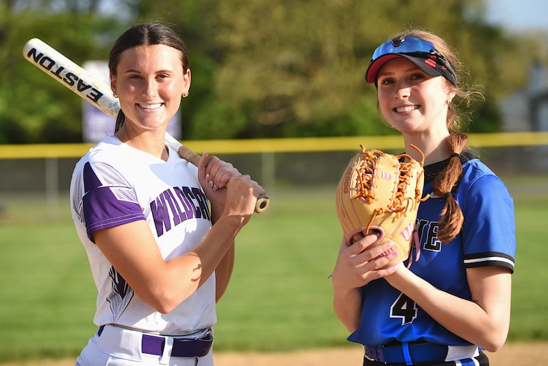 Wilmington's Molly Southall, left, and Peotone's Sophie Klawitter.