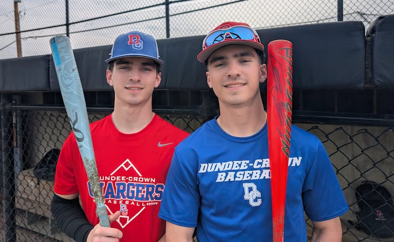 Dundee-Crown identical twins Kyle (left) and Ryan Pierce have starred on the football and baseball fields the past two years. Next year, the seniors will go their separate ways. Kyle plans to play baseball at Elgin Community College, while Ryan plans to play football at Aurora University.