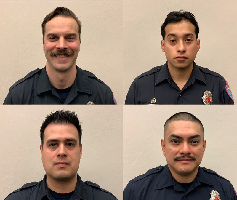 New Kankakee firefighters, clockwise from top left: David Gilbert, Martyn Gonzalez, Abraham Hurtado, Javier Rodriguez