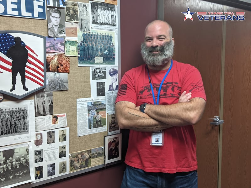 Marine Corps veteran Matthew Dolmyer works for the Veterans Assistance Commission of Kendall County as a veterans service officer/veterans court liaison.