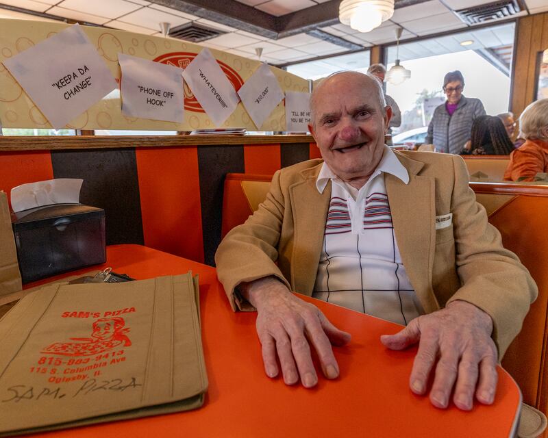 Sam Leone poses for portrait at his retirement celebration on Saturday, October 25, 2025 at the Rootbeer Stand in Oglesby.