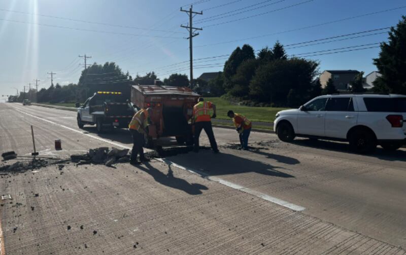 Route 34 in Plano buckled and cracked from excess heat and moisture. Illinois Dep. of Transportation crews are currently working on repairs.