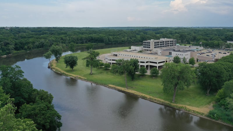 An aerial view of OSF St. Elizabeth Hospital on Thursday, June 13, 2024 in Ottawa.