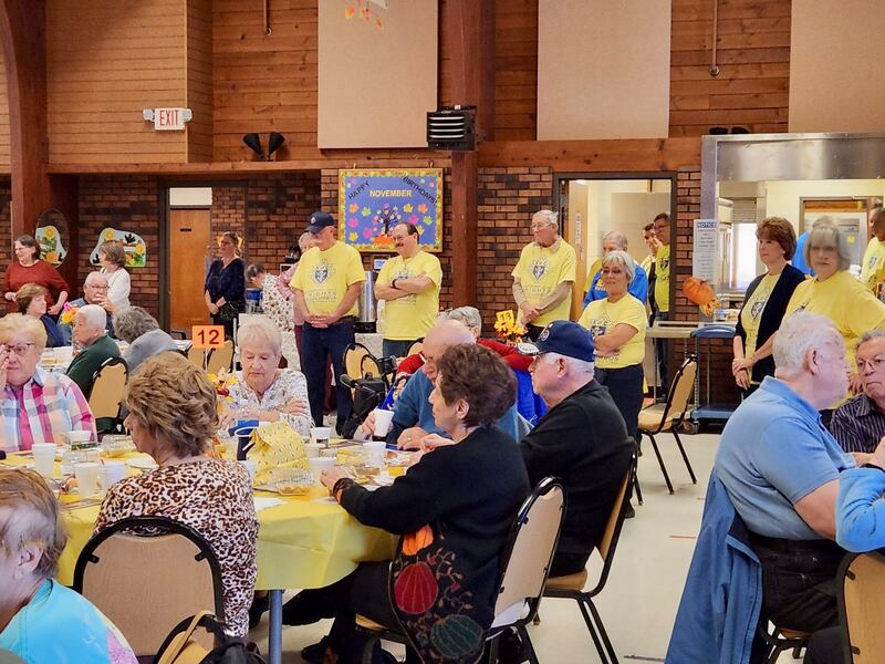 More than 150 seniors were served Thanksgiving meals at the Beecher Center in 2023 with help from volunteers prepping and serving the food.