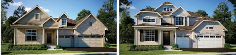 Renderings for a proposed single-family home for a housing development in Huntley.