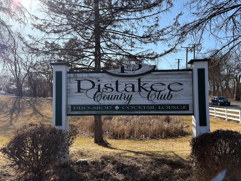 Pistakee Country Club near Lakemoor, whose sign is pictured on March 12, 2025, could become a solar farm under a proposal being considered by Lakemoor officials.