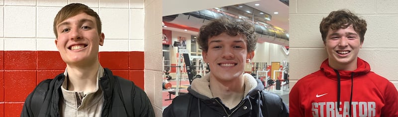 Streator seniors Nolan Lukach, Matt Williamson and Isaiah Weibel