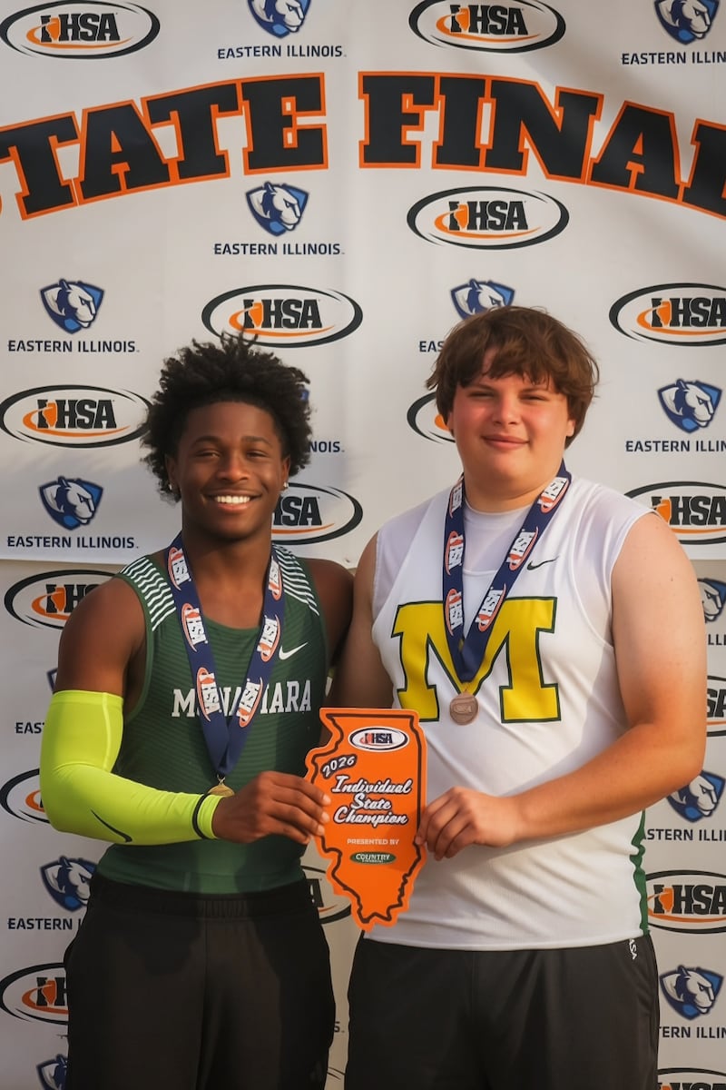 Bishop McNamara's Malachi Lee, left, and Cale Hamilton