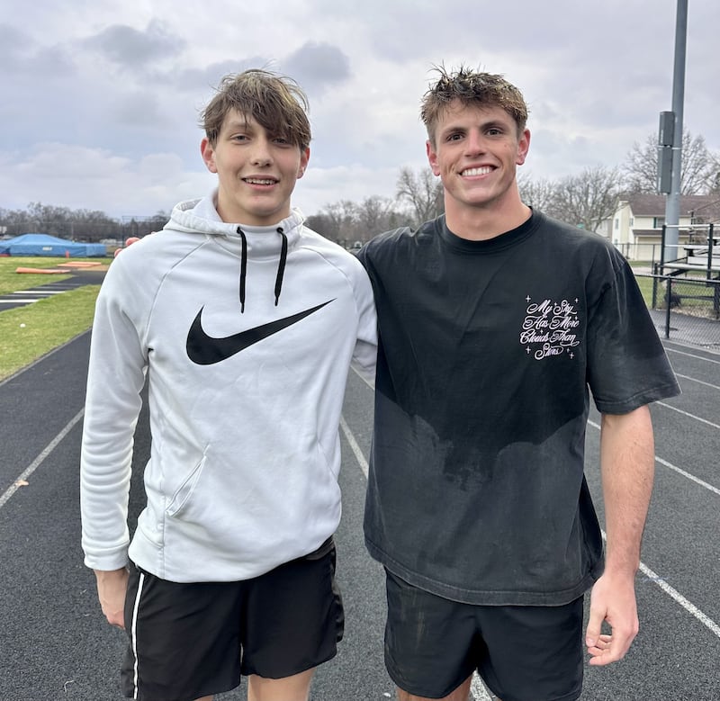 Evan McMahon (left) scored two goals, while Abraham Quinn (right) led Crystal Lake Central with three goals and one assist during boys lacrosse action against Antioch on Tuesday.