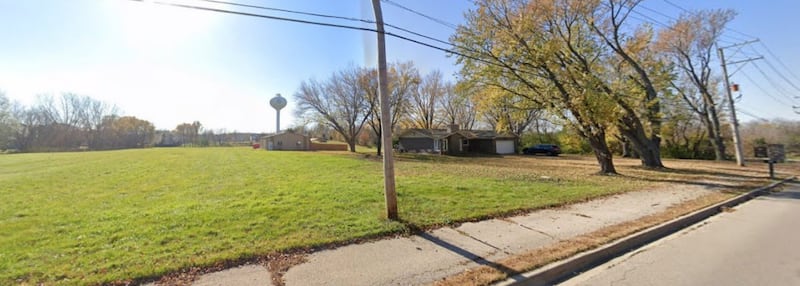 A photo shows the potential site of a townhouse development in Lake in the Hills.