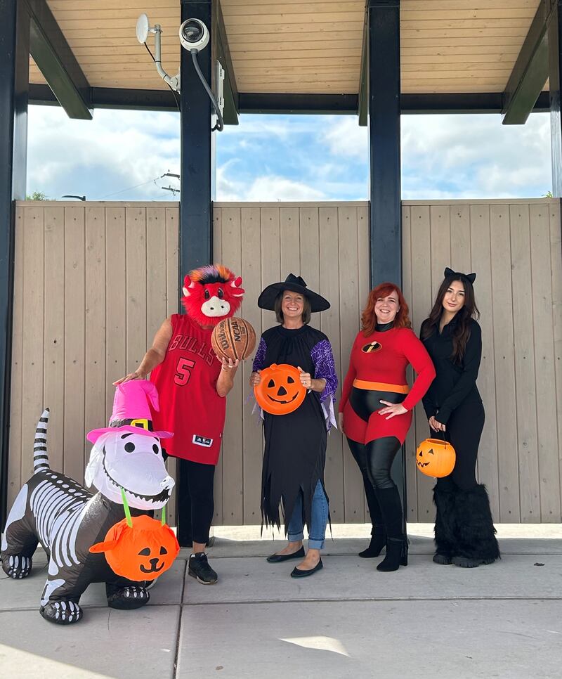 Jennifer Kuhn (from left), Nicole Schaller, Kim Loewe and Emily Alonso representing the Village of Fox Lake Parks & Recreation Department and Libertyville Recreation in the co-hosting of Pumpkin Jubilee at Lakefront Park in Fox Lake. The event runs from noon to 3 p.m. Oct. 12.