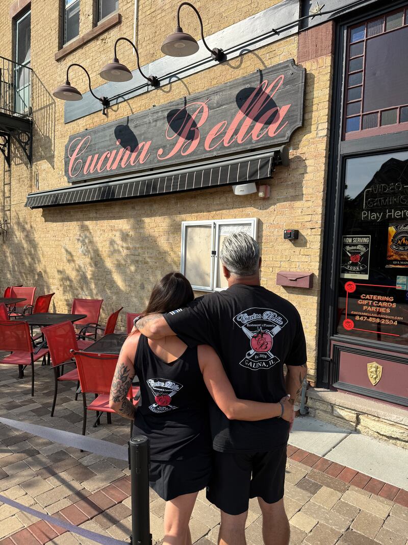 Cucina Bella owners Tony and Brittany Colatorti celebrate 20 years of the Italian restaurant on July 24, 2025.
