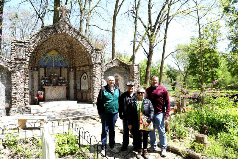(Left to right) Bob McQuillan, Patrick Murtaugh, Ann Murtaugh and Rob Linke at the Geneva Grotto.