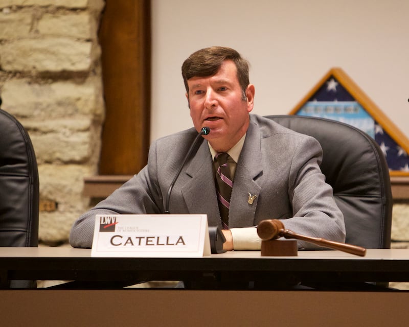 Candidate Anthony Cattella for Circuit Clerk speaks during the League of Women Voter's candidate forum on Tuesday, Oct.1,2024 in Batavia.