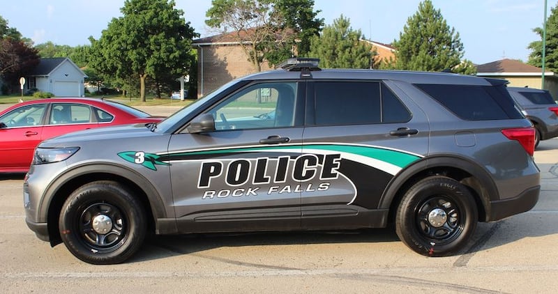 A Rock Falls Police Department squad car is pictured April 2023.