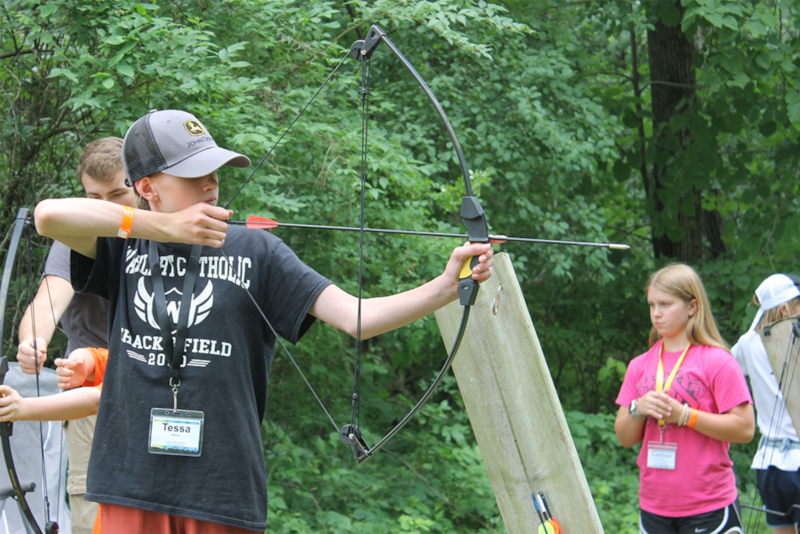 Campers enjoy learning Shooting Sports at 4-H Camp.