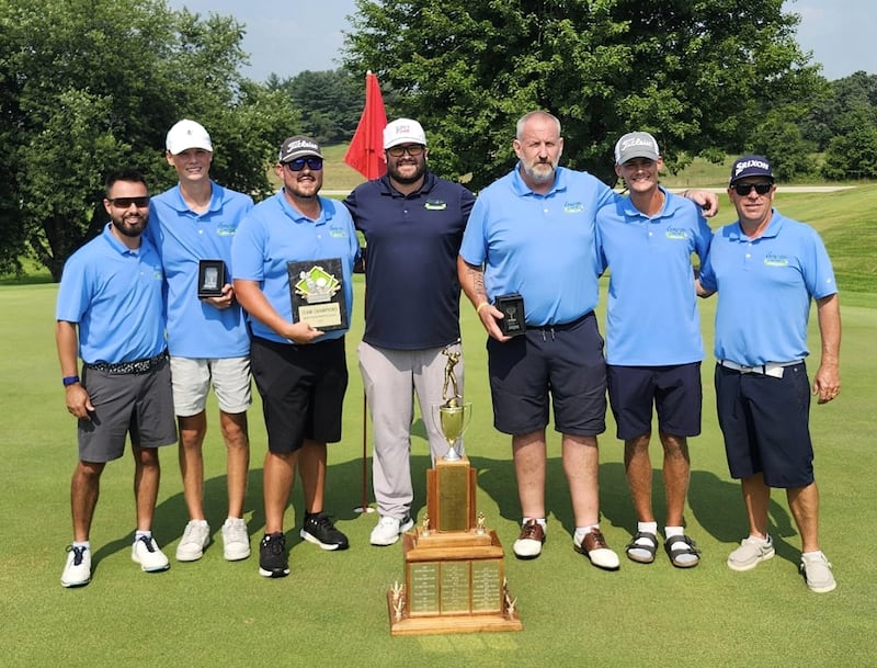 The Emerald Hill men's golf team is pictured after winning the Rock River Classic on Sunday, Aug. 3, 2025 at Lake Erie Country Club. 

Pictured, left to right, are Nick Olds, Bryce Hartman, Trevor Sisson, Jarred Hippen, Paul Heflin, Mason Hubbard and Kasey Paul. KC Knack is not pictured.