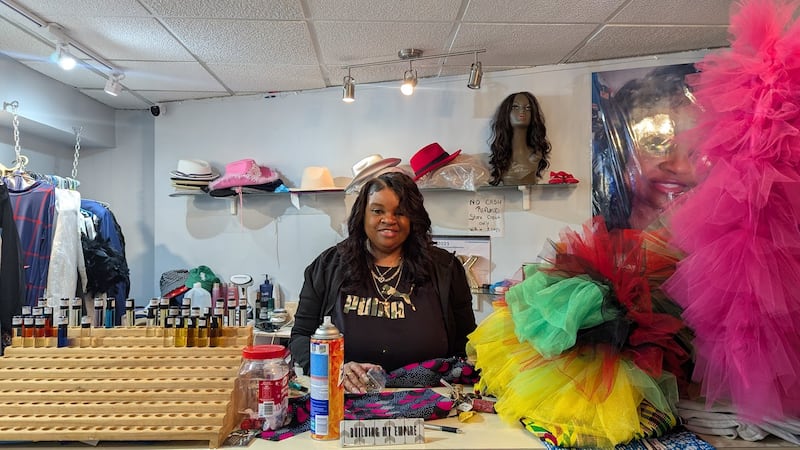 Sandra Moore of Joliet, a longtime Joliet businesswoman and fashion expert, stands inside her clothing store Candy Kouture on Tuesday, Feb. 25, 2025.