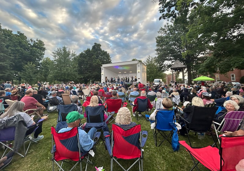 Perfect weather greeted a large crowd to the opening night of the Jamboree music series in downtown Mt. Morris on Friday, June 7, 2024. Brass from the Past was the featured band. The free concert series continues through the summer each Friday night on the campus.
