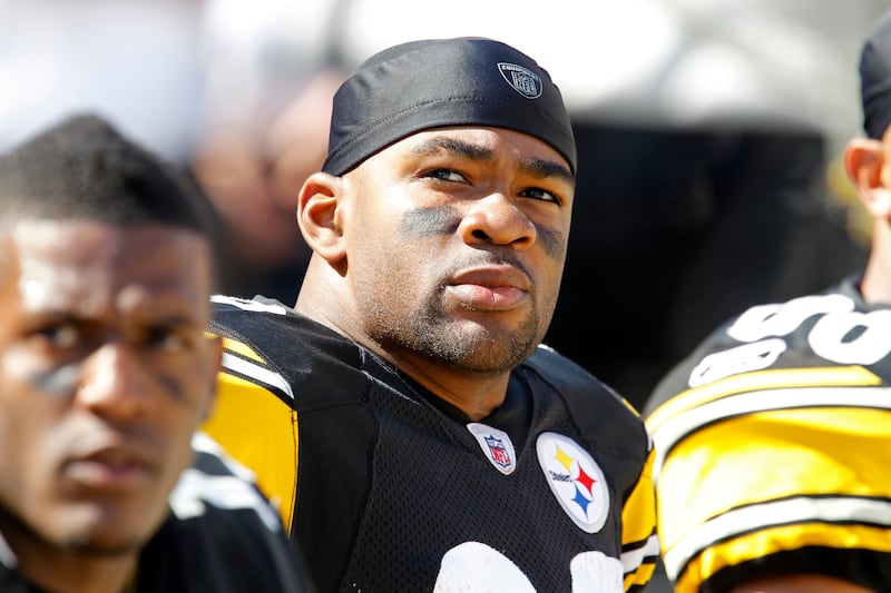 Pittsburgh Steelers receiver Antwaan Randle-El sits on the bench during an NFL football game against the Atlanta Falcons in Pittsburgh, Sunday, Sept. 12, 2010. (AP Photo/Gene Puskar)