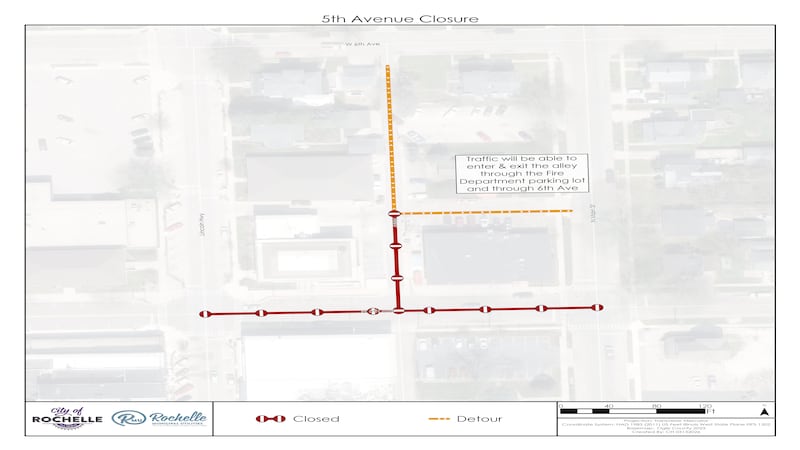 400 block of 5th Avenue in Rochelle to be closed week of March 16 for electric work