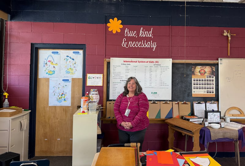 Mary Gile, who teaches junior high science, math and religion at Immaculate Conception School in Morris.